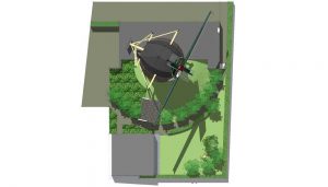 plattegrond van tuin naast windmolen