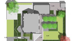 plattegrond van voortuin