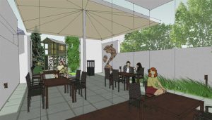 nieuwe versie restauranttuin met wintertuin en speelhuis