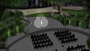 impressie openlucht theatervoorstelling in tuin theatermuseum amsterdam