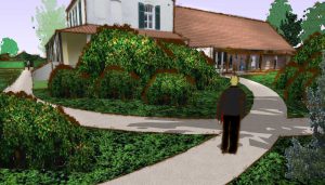 impressie van wandelpad richting huis