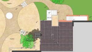 detail plattegrond van tuin met siergrassen