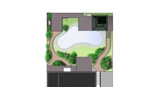 plattegrond japans geïnspireerde retrotuin